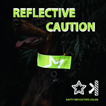 Reflective High Visibility Hunting&Night Dog Collar-Double Sided Star Reflective Pattern