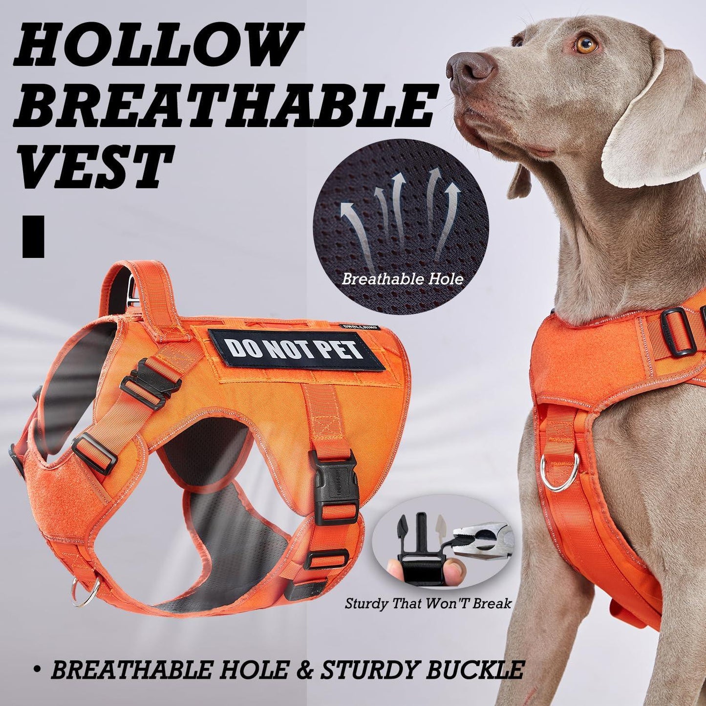 Double Lightweight Metal Buckle Heavy Duty Dog Harness