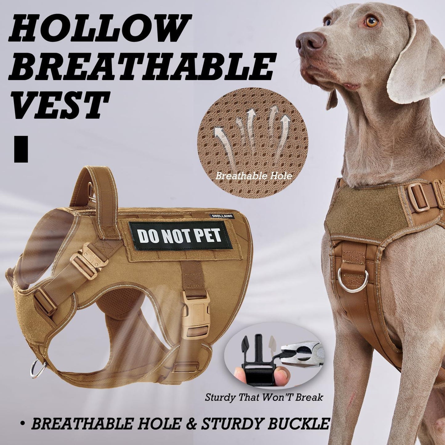 Double Lightweight Metal Buckle Heavy Duty Dog Harness